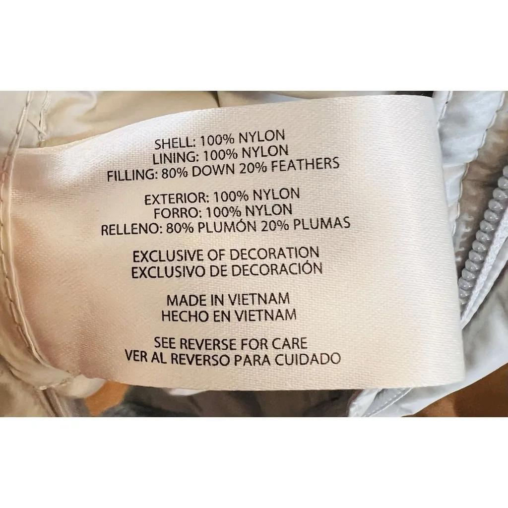 Eddie Bauer Women’s Down Packable Puffer Jacket Large Silver 650 Water Repellent - Image 11