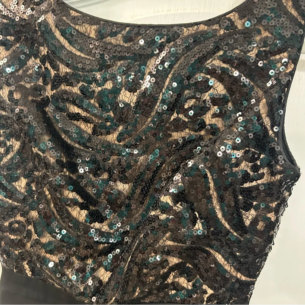 ML Monique Lhuillier sequin embellished formal dress sleeveless bateau size 0 - Image 6