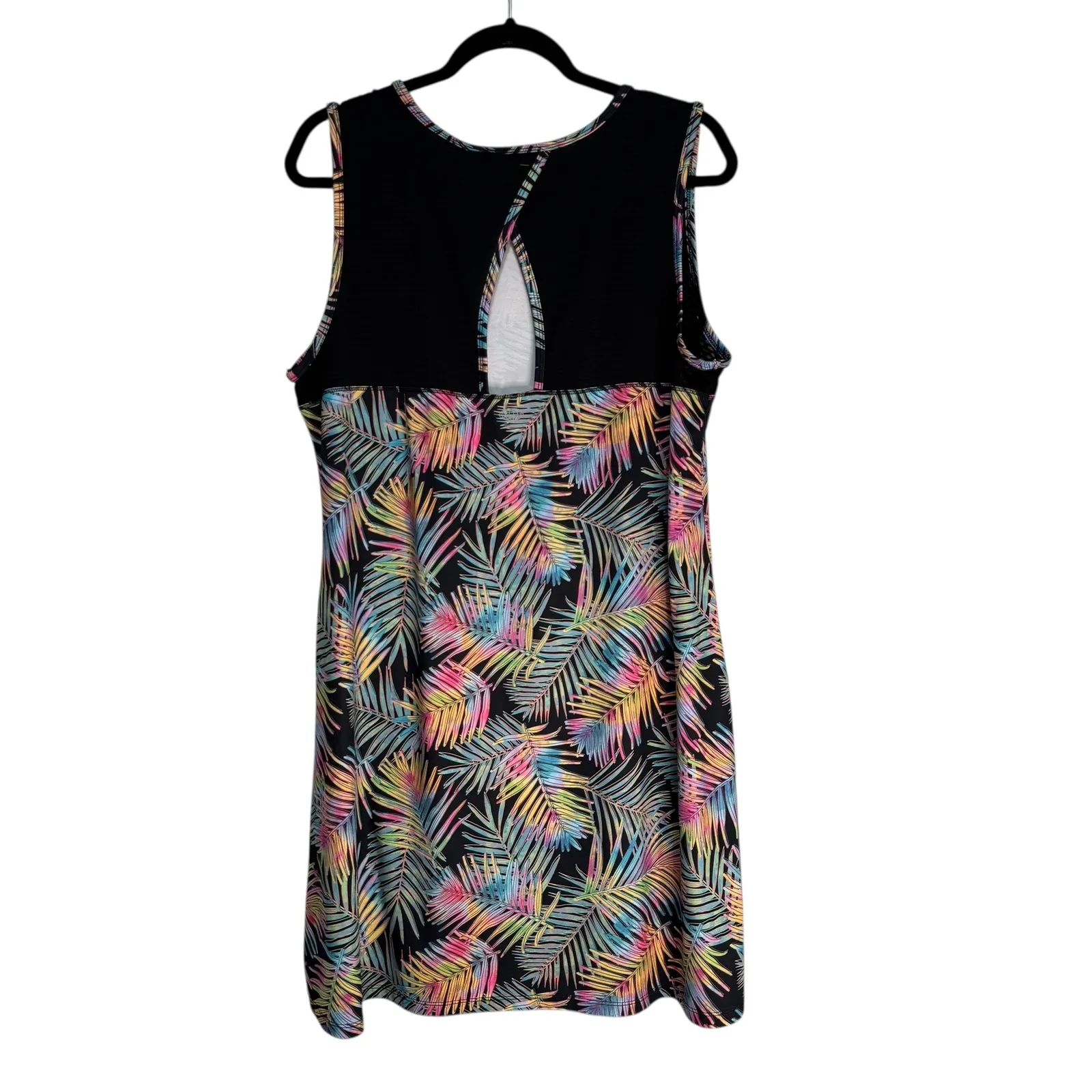 Reel Legends Performance Outfitters Palm Leaf Print Sleeveless Dress 1X Tropical - Image 6