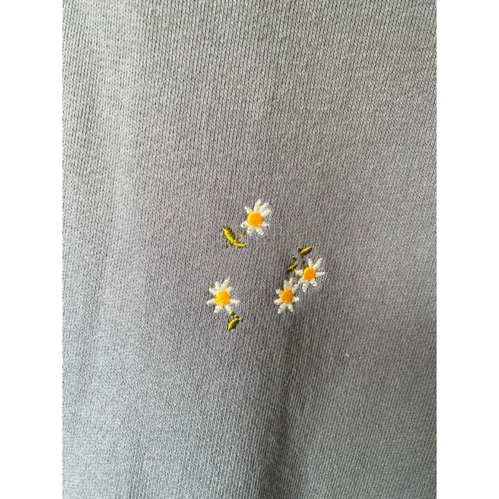 Indigo Rein Embroidered Daisy Sweater Cottagecore Cozy Buttery Soft 100% Cotton - Image 4