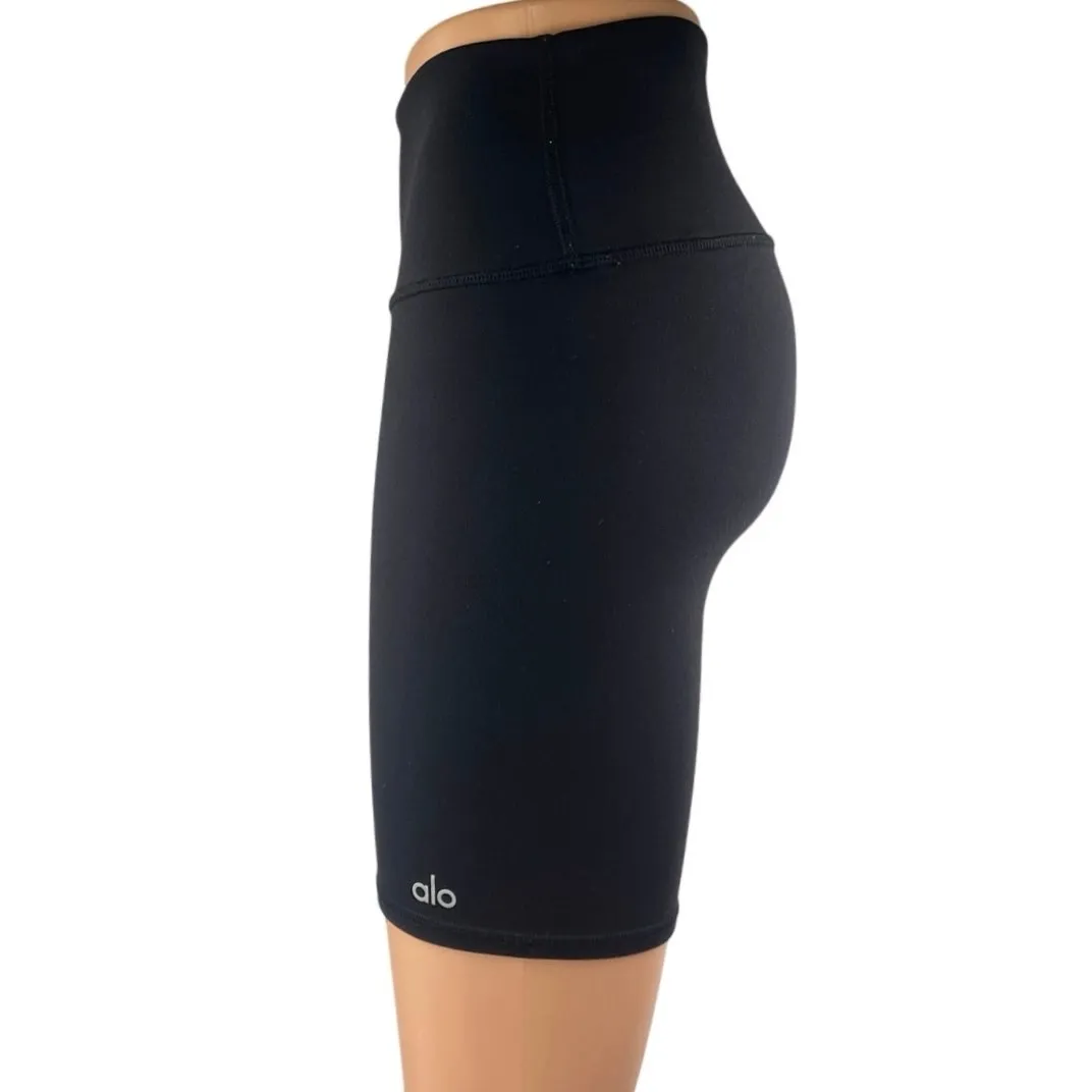 Alo Yoga Women's Black Mid Rise Workout Running Athletic Biker Shorts Size M Size M - Image 2