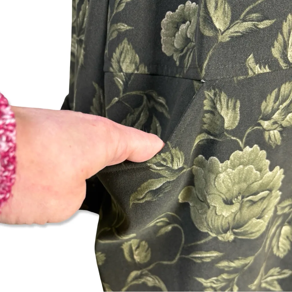 TALBOTS Dark Green Floral Maxi Dress - Image 5