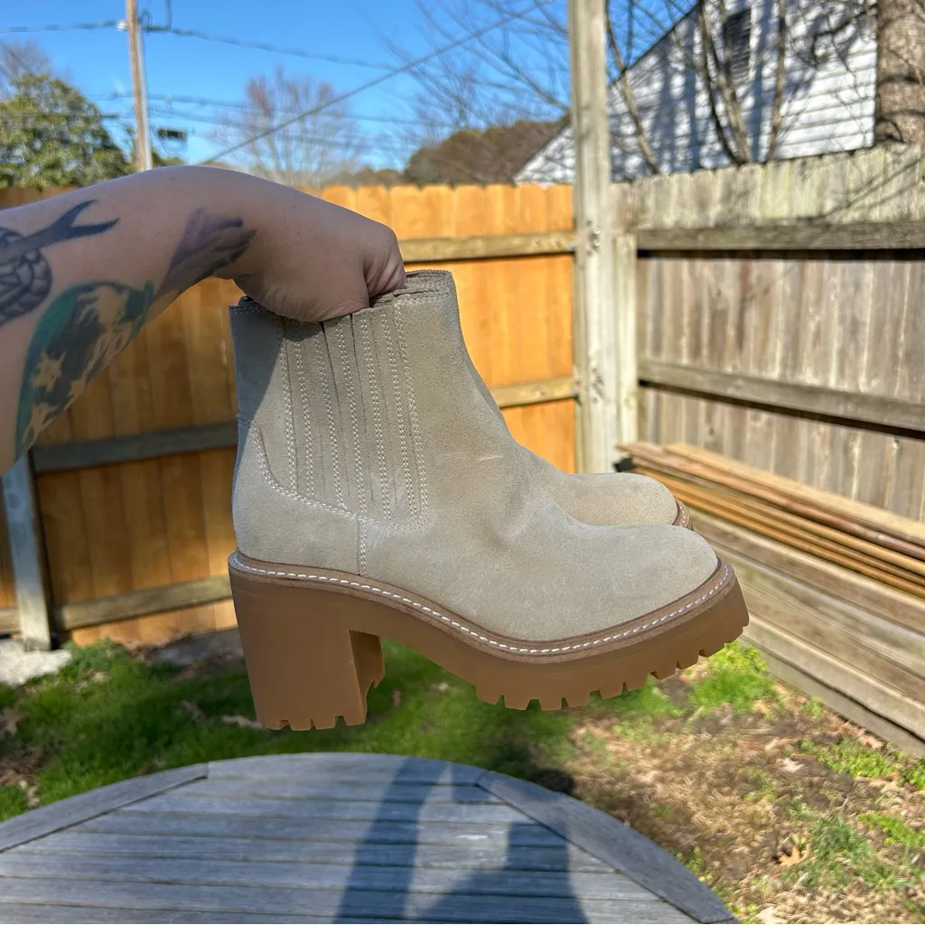 Jeffrey Campbell‎ Tuckee Lug Sole Ankle Boot in Natural Sand Suede Size 5 - Image 7