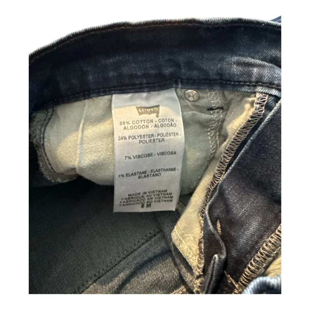 Levi's Perfectly Slimming / 512 Bootcut Dark Blue Jeans with Rhinestone Design - Image 3