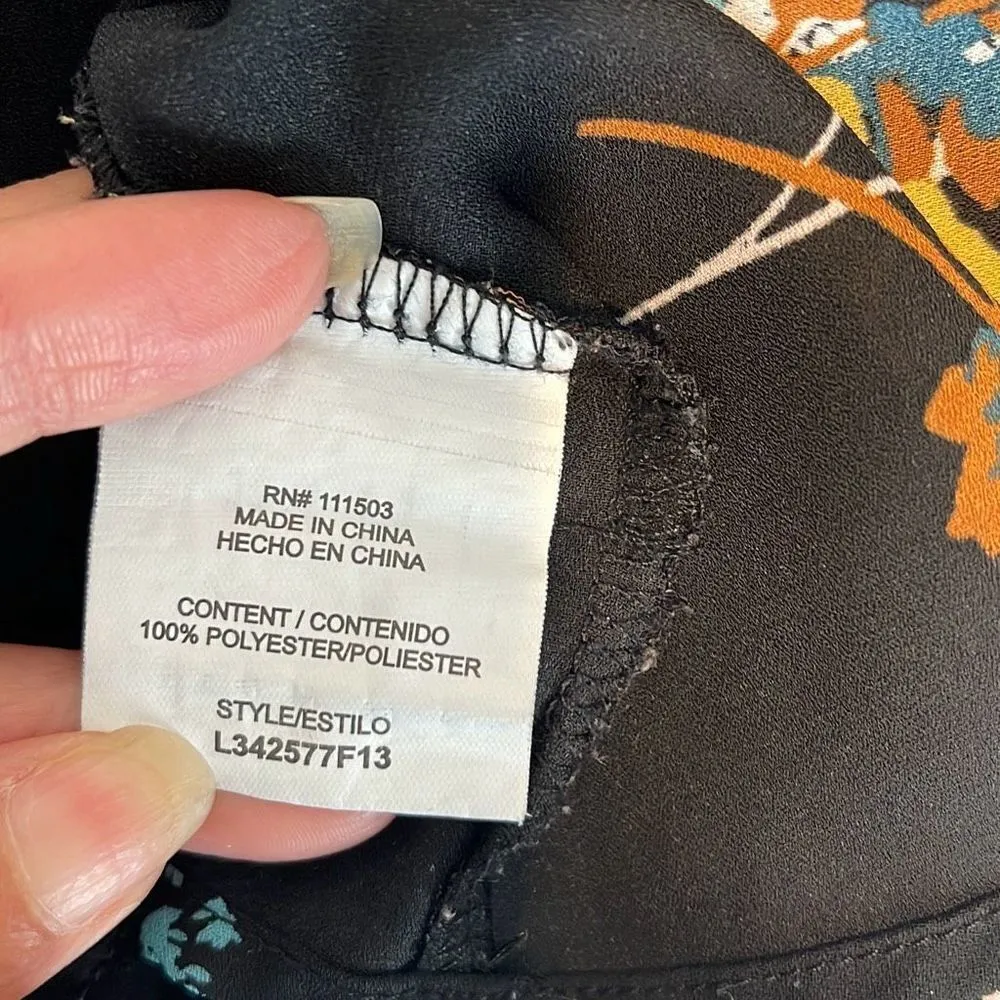 Lily White Womens‎ Floral Bell Sleeve Chiffon Blouse Multicolor Size Medium - Image 6