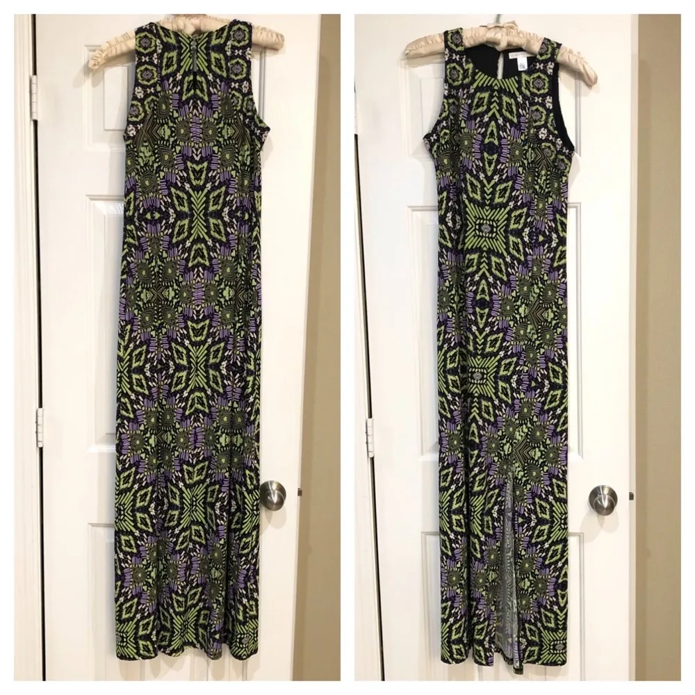 London Times Sleeveless Print Dress double slits 6 - Image 3