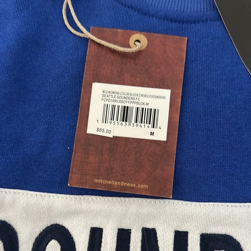 Mitchell & Ness Seattle Sounders FC Blue and White Sweatshirt New Women’s M - Image 7