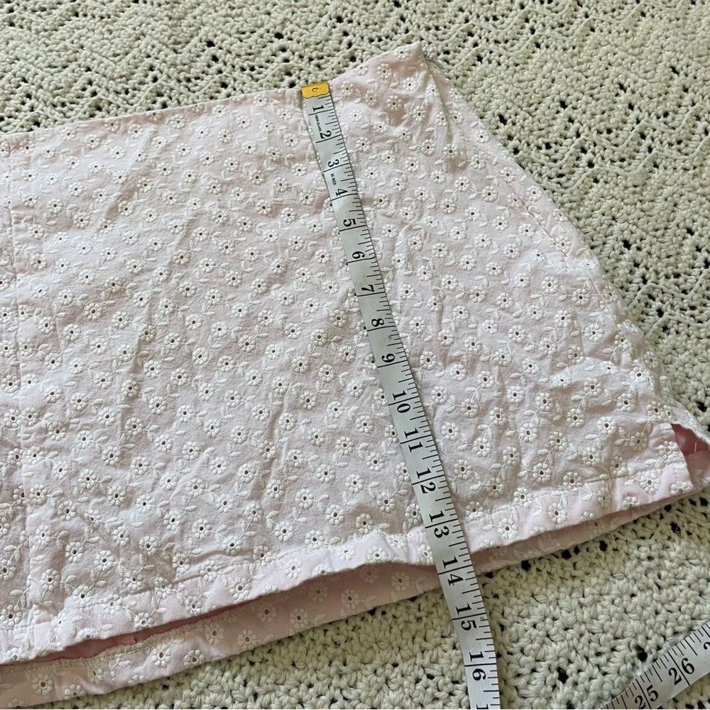 Sugar Thrillz Ill Be Your Juliet Eyelet Floral Mini Skirt White (Large) Pink - Image 8