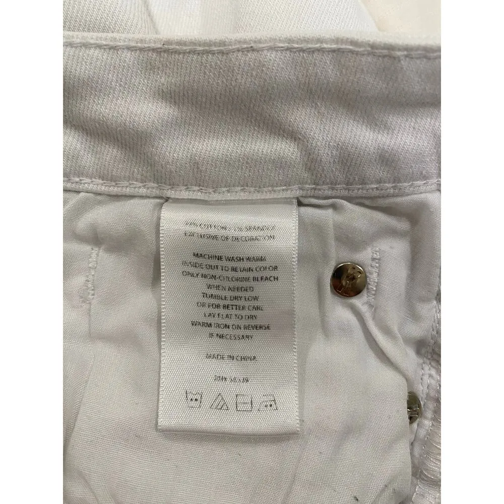 KUT from the Kloth Women's Jeans Size 4 White Distressed Skinny Stretch Denim - Image 7