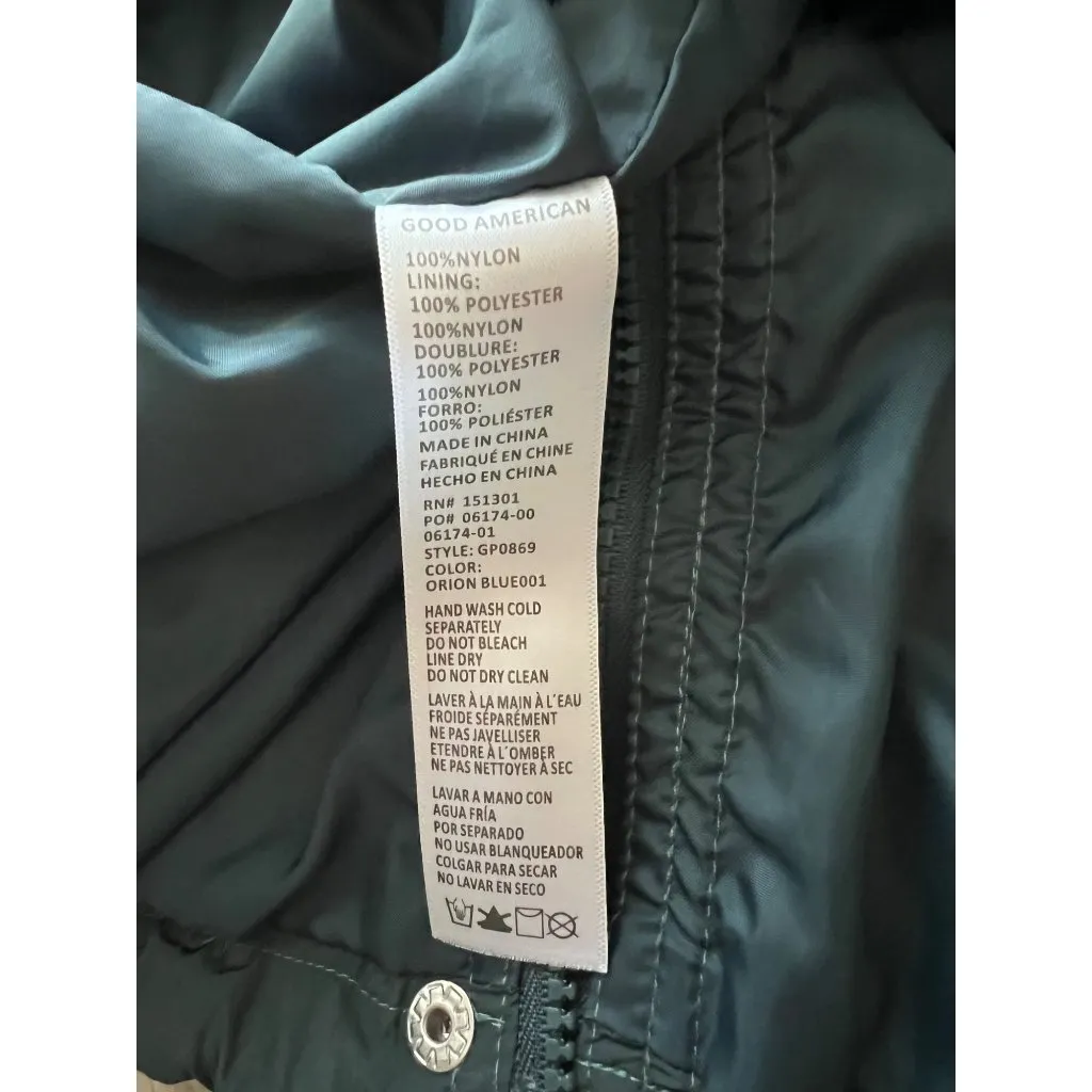 Good American Womens Windbreaker & Matching Pants Set Size 3 Dark Green Nylon - Image 10