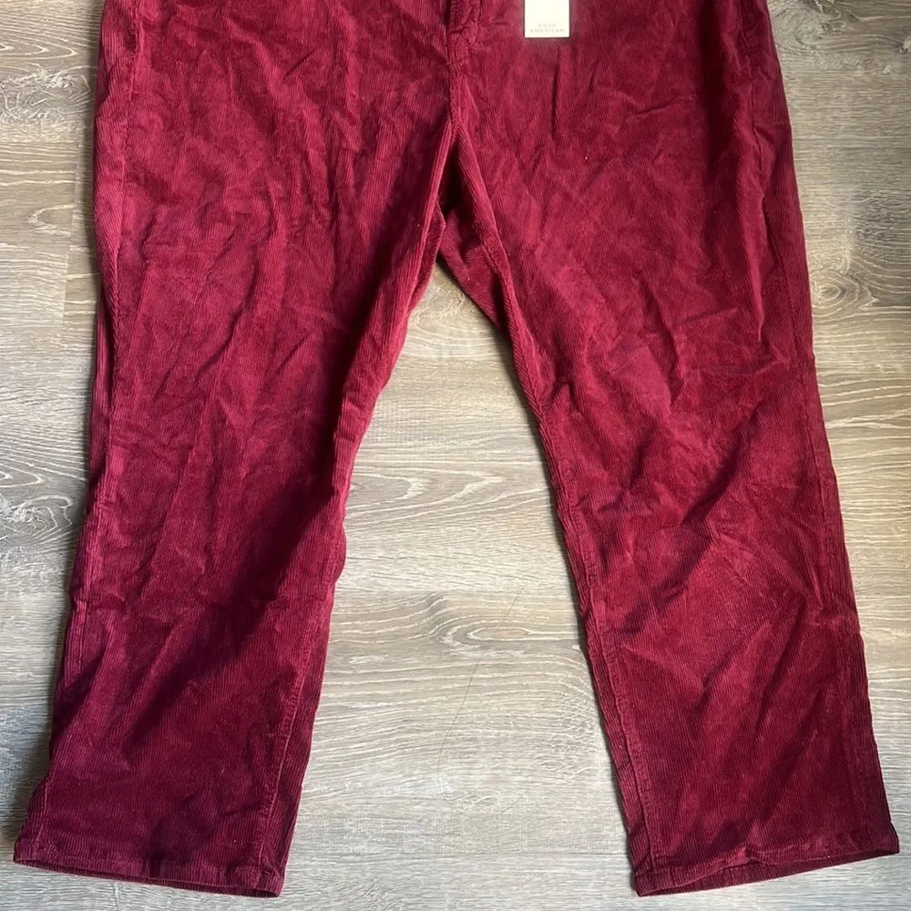 NEW Good American Plus Good Classic Corduroy Slim Straight Leg Pants - Image 5