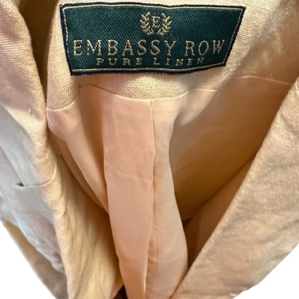 Vintage‎ Embassy Row Pure Linen Blazer Size 6 - Image 5
