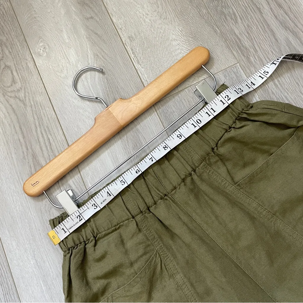 Madewell Linen Pants wide leg pull on womens Green (xsmall) minimalist chic - Image 5