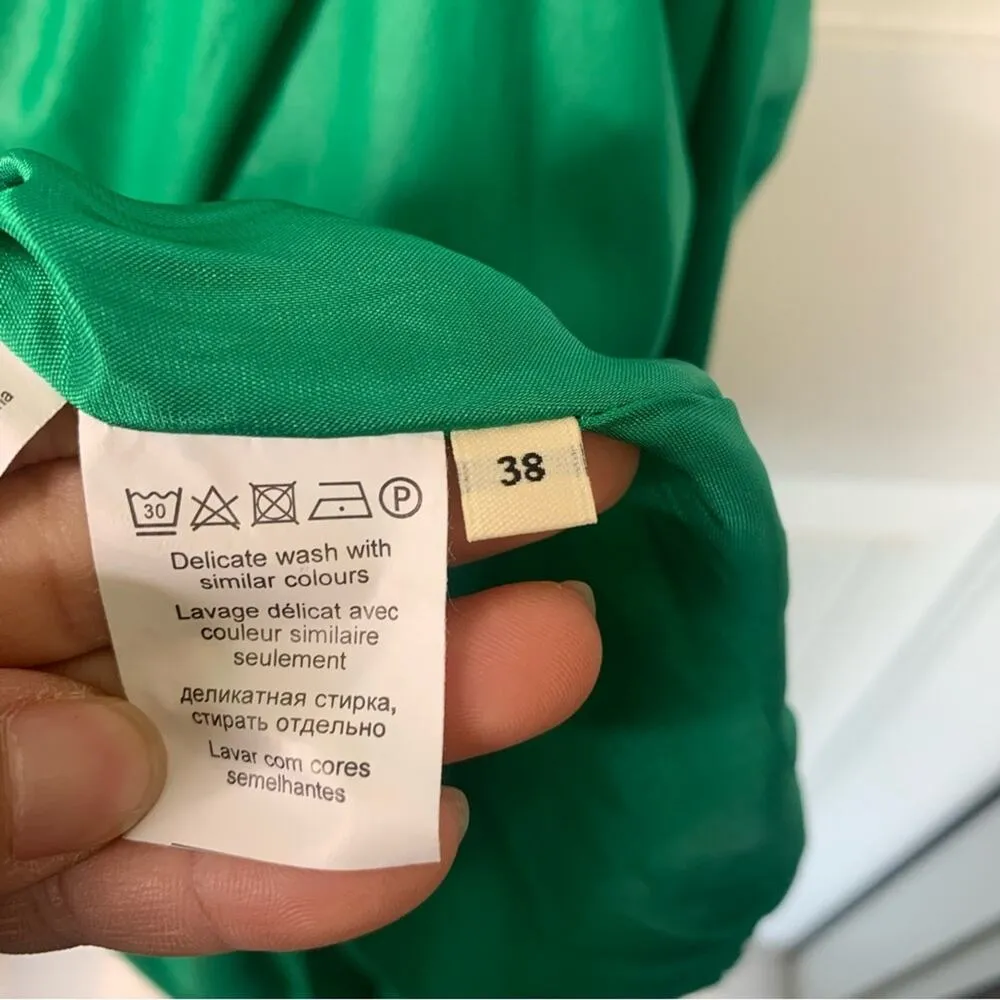 By Malene Birger holiday green‎ drape ruched high low dress size 38 lagenlook Green - Image 5