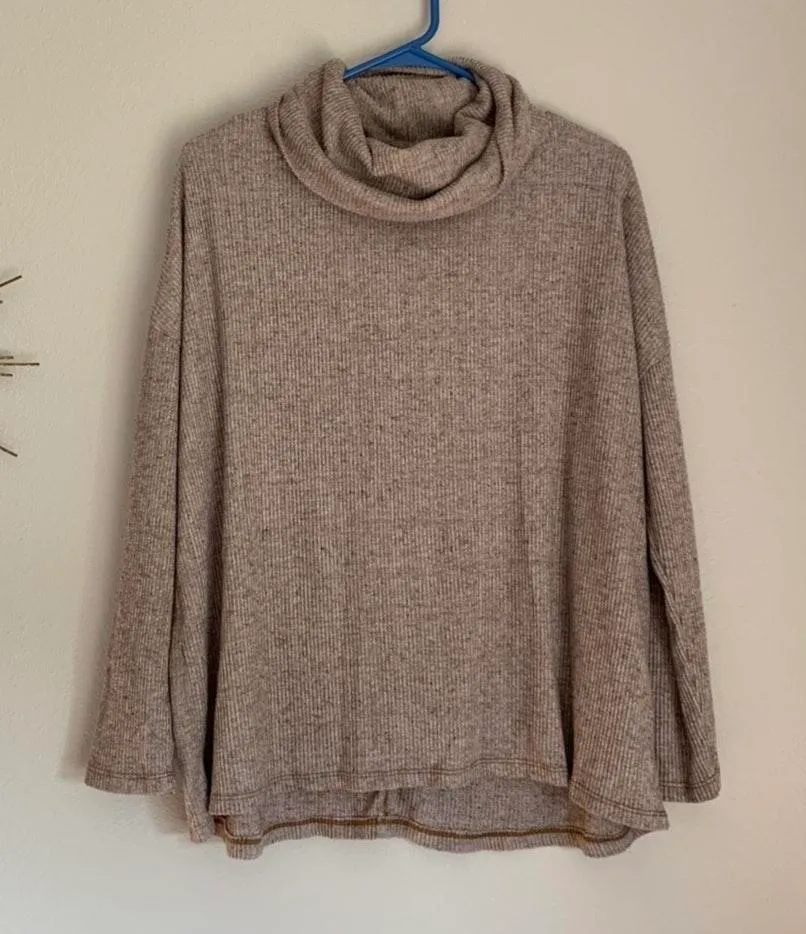 Dylan Tan Cowl Neck Sweater - Image 2