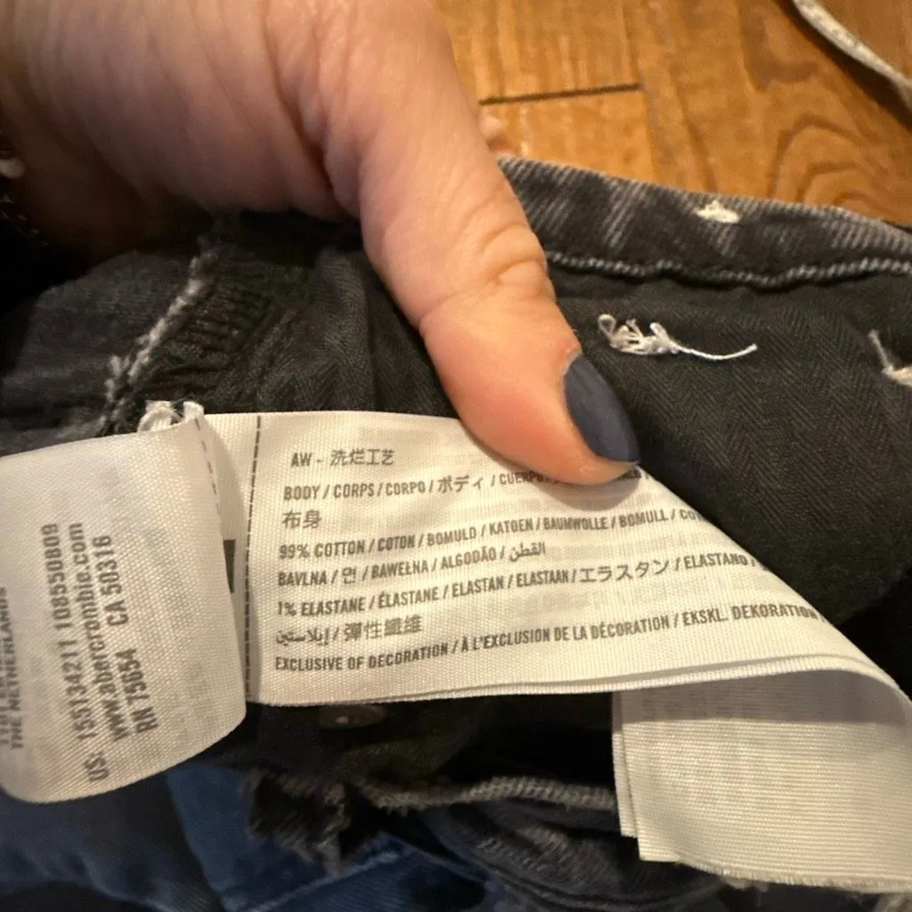 Abercrombie & Fitch 90’s ultra high rise straight black wash jeans 26/2 s - Image 7