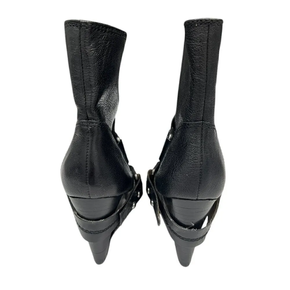 Nine West  Almond Toe Black Leather Boots size 7AA - Image 3