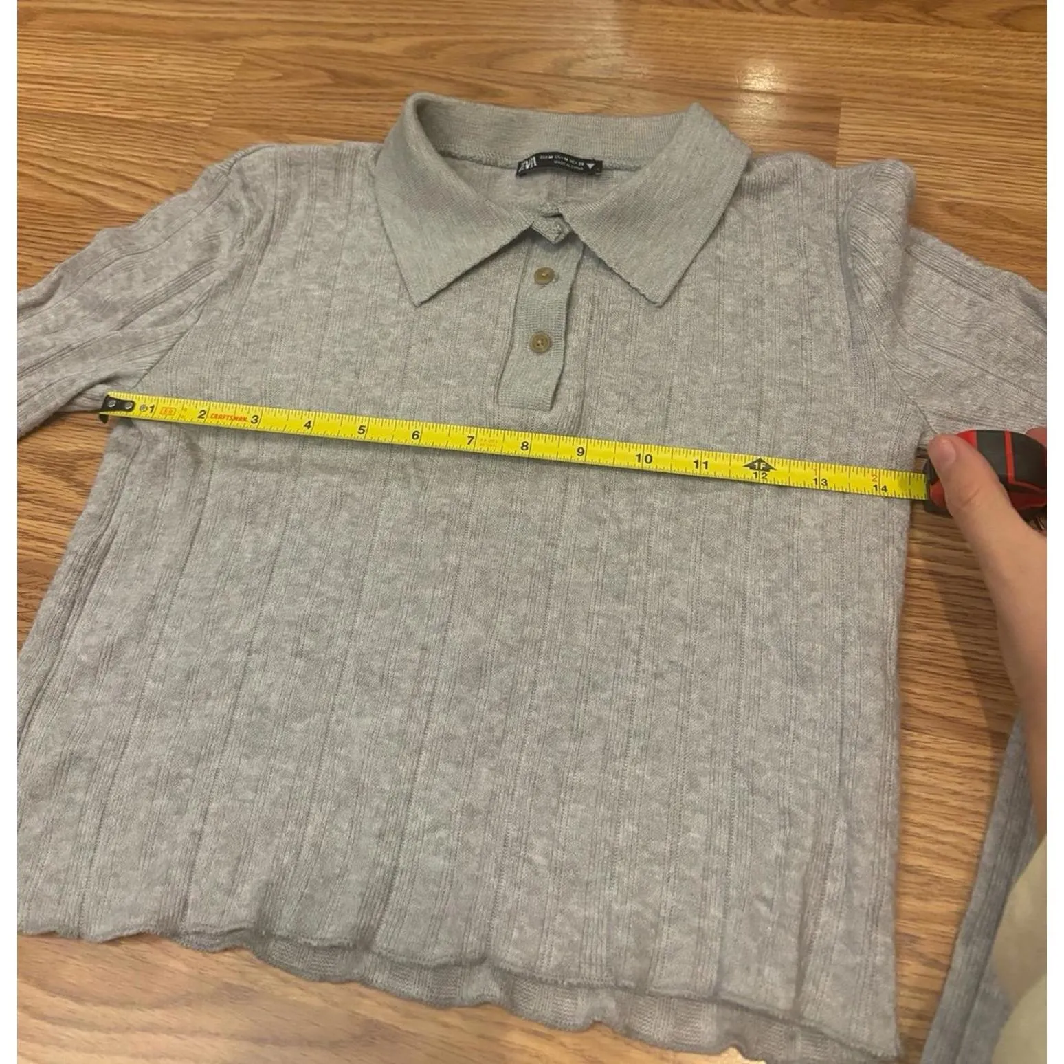 Zara Polo Knit Sweater Size Medium - Image 4