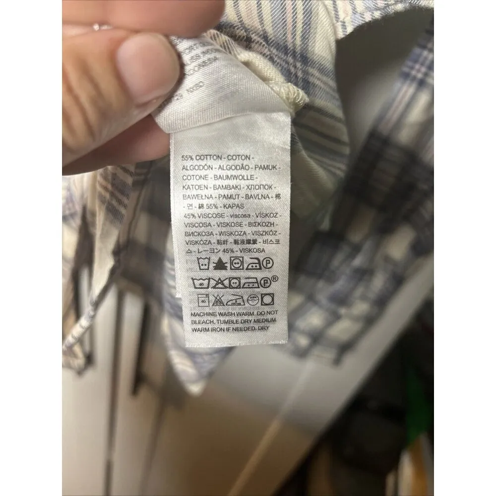 Levi's Flannel LS Shirt Women's Size XS Plaid Pink Blue‎ White NWT MSRP $60 - Image 4