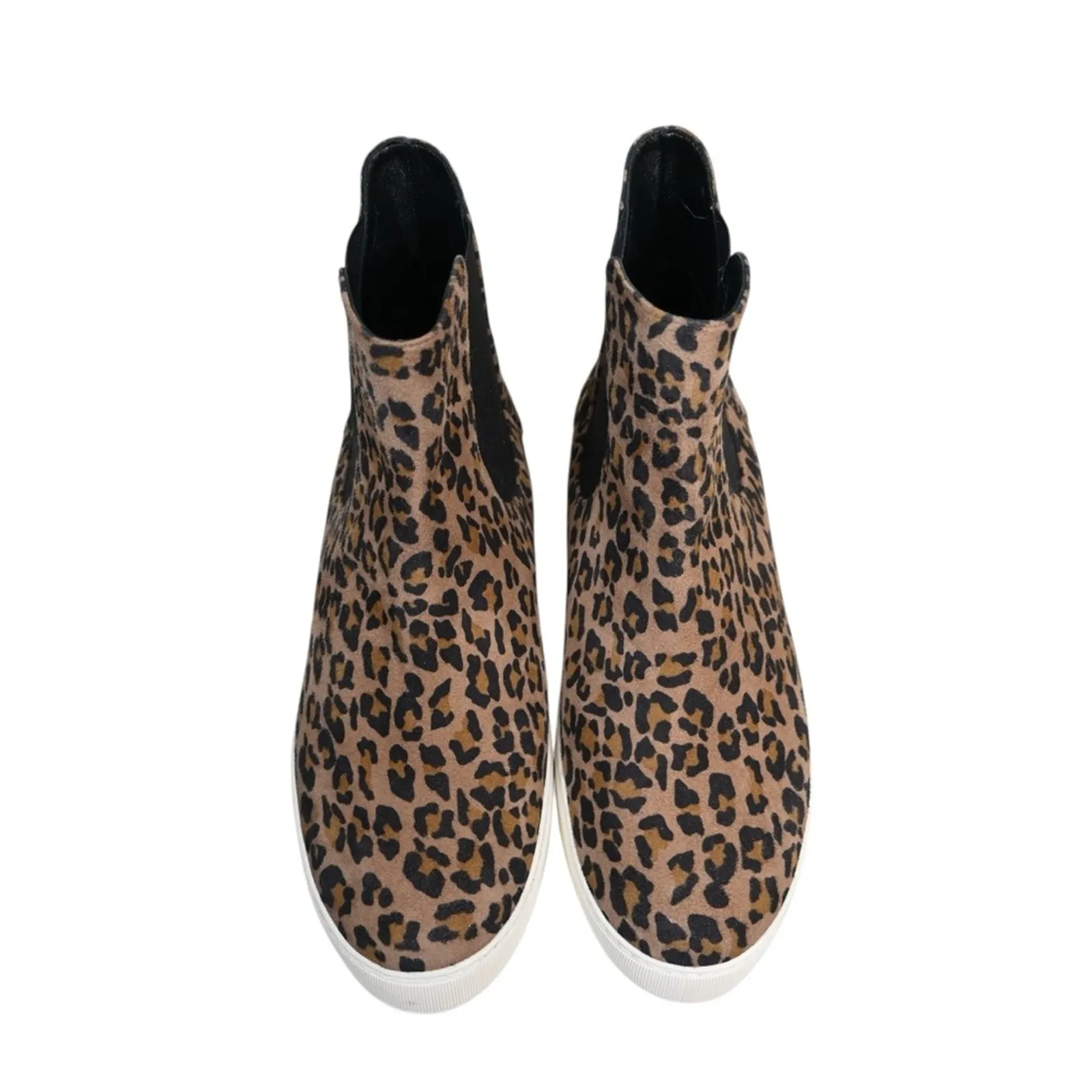 Stuart Weitzman Womens 10 Leopard Slip On High Top Suede Sneaker - Image 2