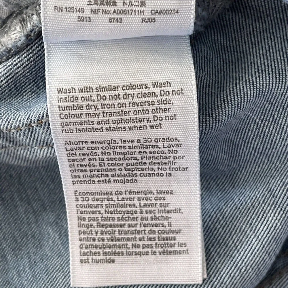 Topshop Moto SZ W26 Jamie Skinny Jeans Hi-Rise Stretch Floral Embroidery Blue - Image 13