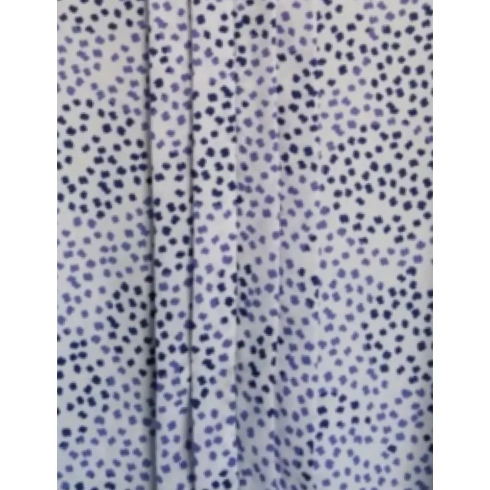 Express Blue~White Polka Dot Cap Sleeve Keyhole Front Business Blouse SP - Image 7