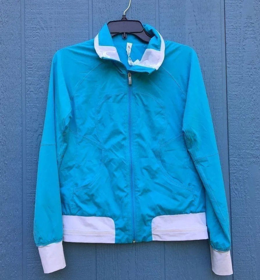 Lululemon Women Size 4 Track Attack Blue Jacket - Image 3