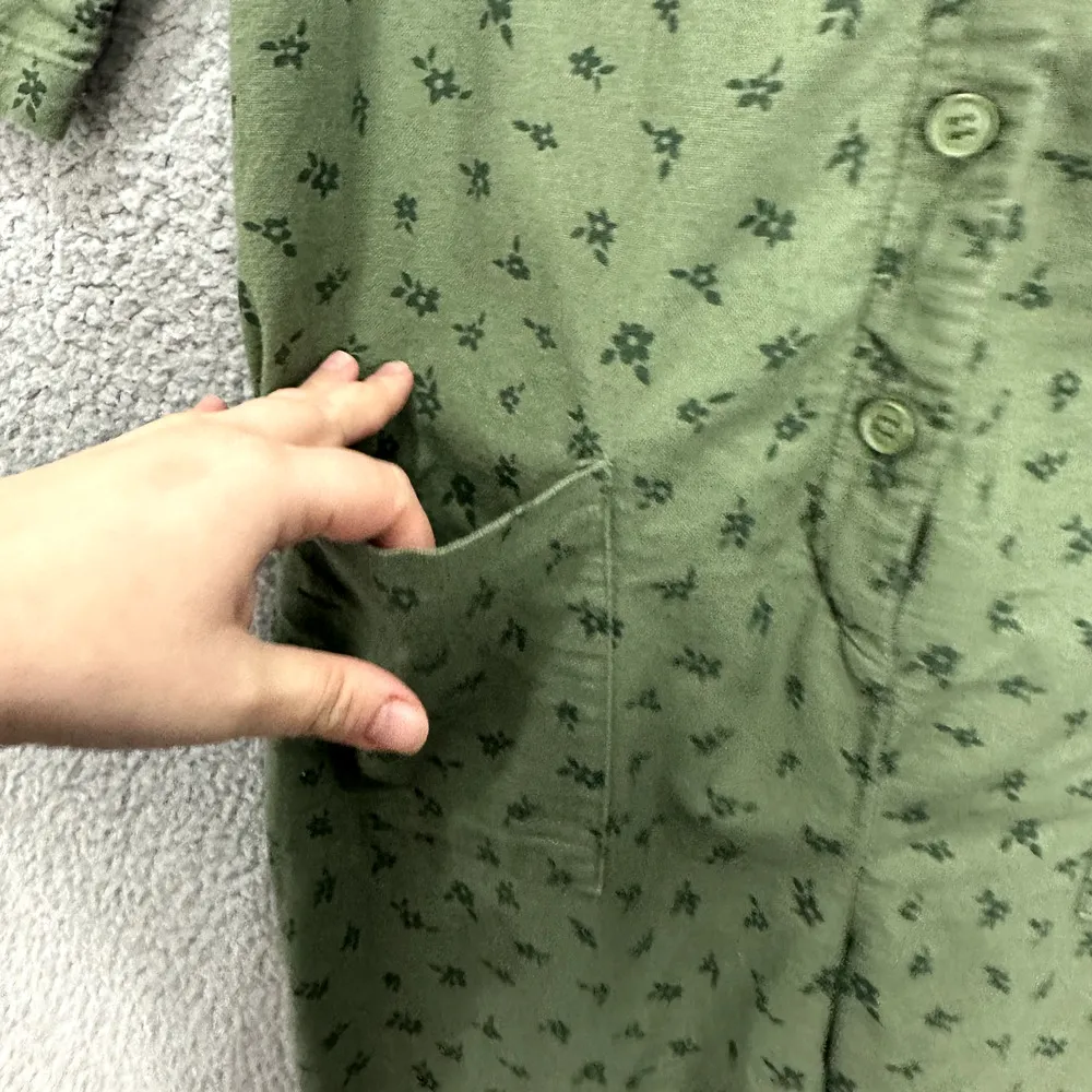 The Nines By Hatch Maternity XS Jumpsuit Green Floral Long Sleeve Button Pockets Size undefined - Image 5