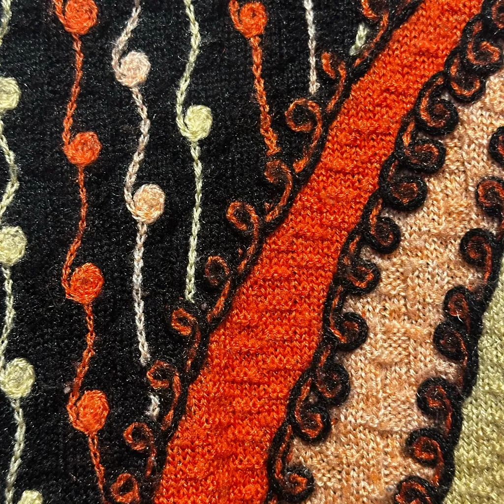 Vintage retro sweater knit size m/l Orange Size M - Image 4