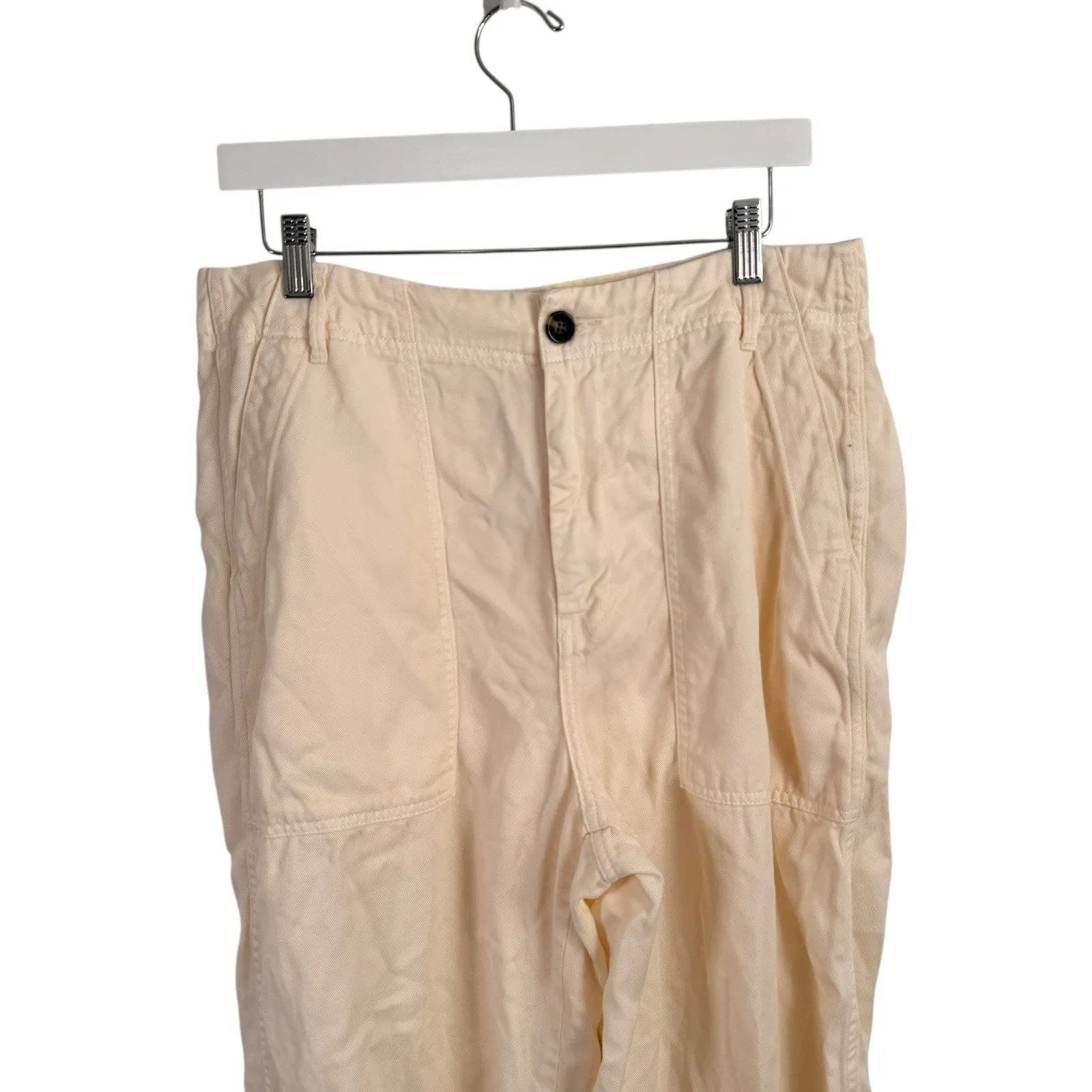 Everlane Utility Barrel Pant Buttersoft Bone Cream Boho Office Career Womens 10 - Image 4