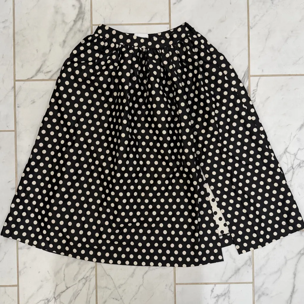 Petal & Pup Mable Black and White Polka Dot Maxi Skirt with side slit Size L - Image 3