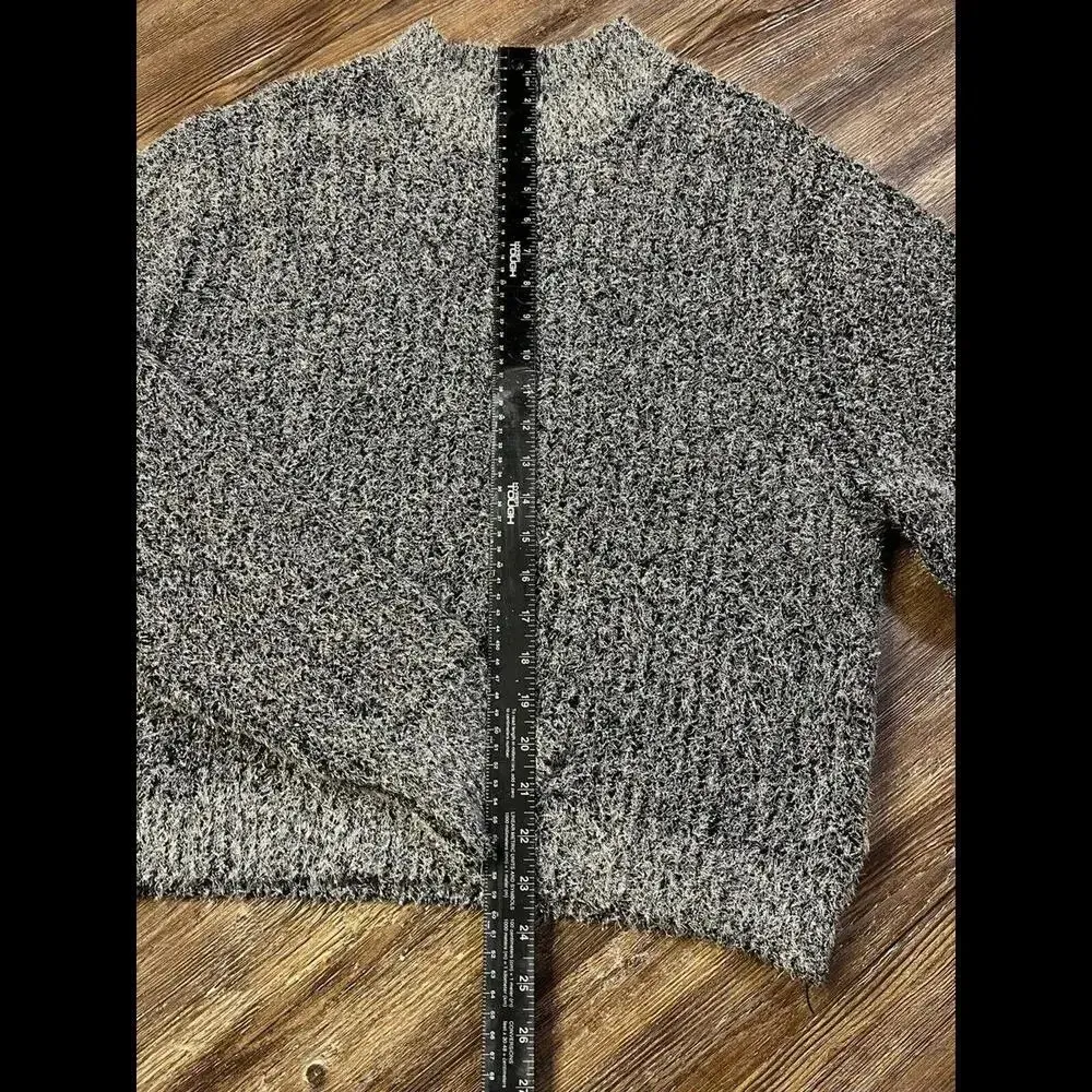 Urban Outfitters Silver/Black Tinsel Shimmer Sweater oversized XS - Image 8