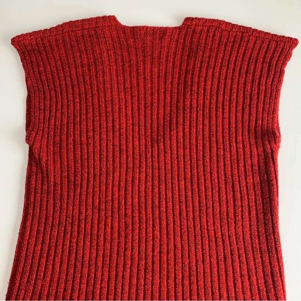 Vintage French Connection Red Wool Blend Sweater Vest Tunic Small - Image 4