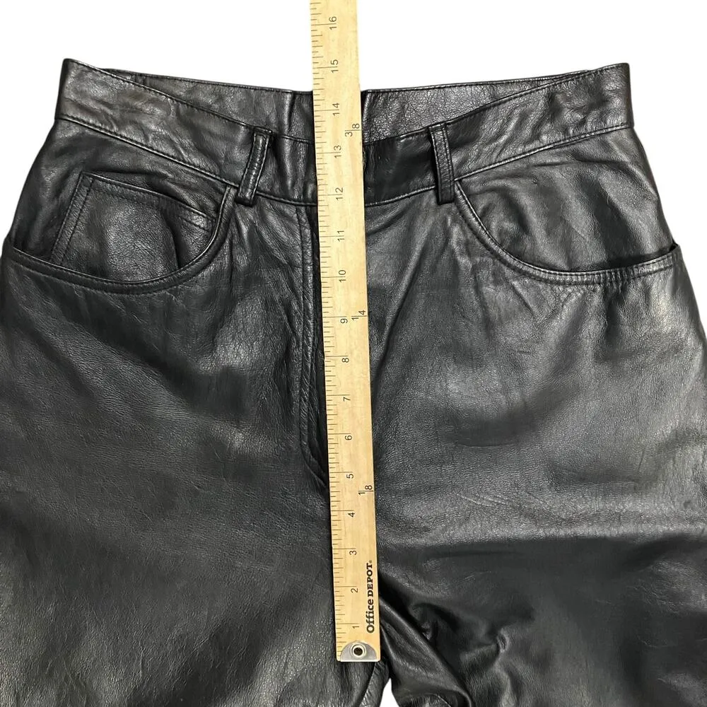 Vintage Elements Exclusively Spiegel Black Leather Pants Size 12 - Image 8