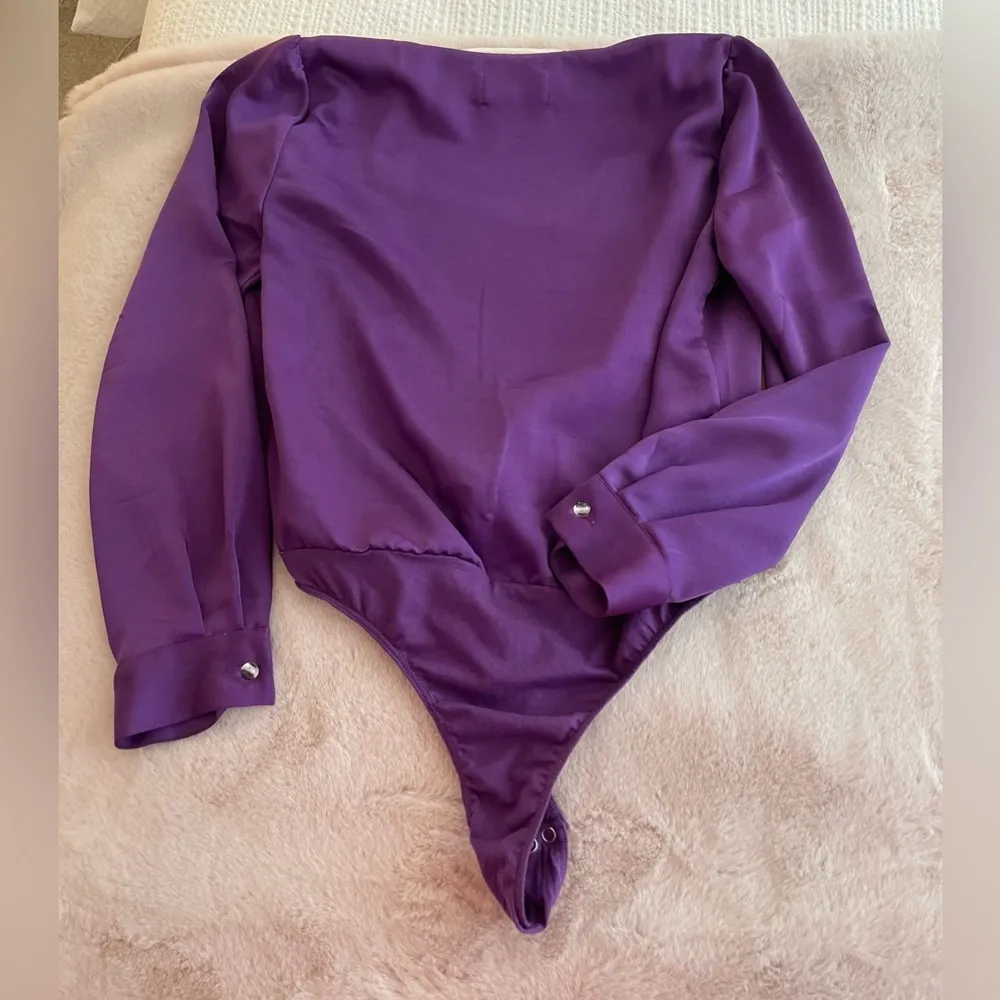 X REVOLVE Surplice Bodysuit in Amethyst - Image 3