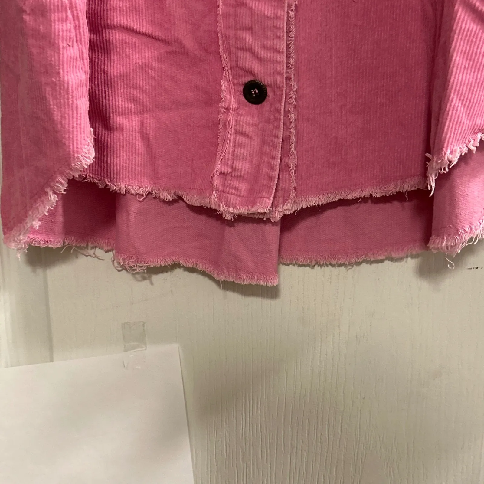 UMGEE Pink Corduroy Sequin Star Denim Jacket Women's Size L - Image 10