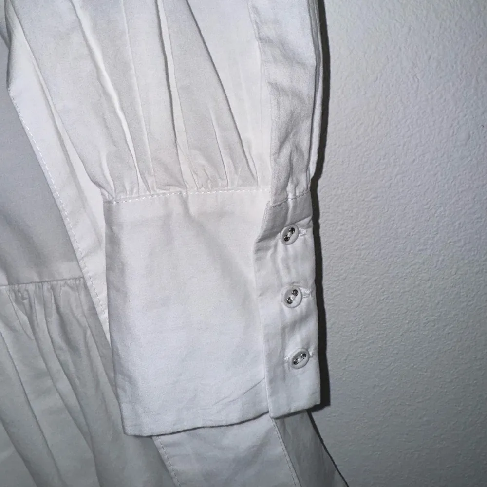 Walter Baker Tara Belted Cotton Poplin Long Sleeve Mini Dress S White - Image 9