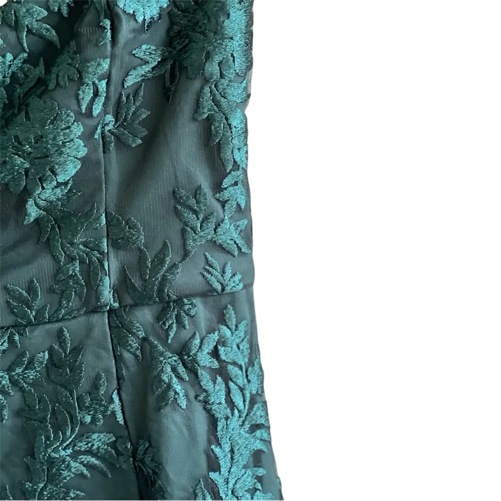 Lulus What a Knockout Forest Green Embroidered Strapless Dress Size M - Image 8