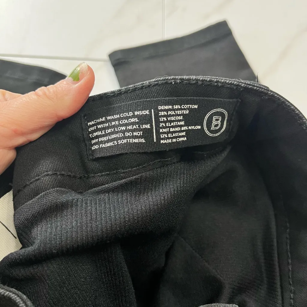 BLANQI Denim Black Skinny Jeans with knit band size 8 - Image 4