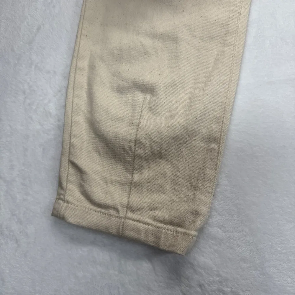 Sezane Pleated Trousers High Waist Straight Leg Beige Pants barrel jeans Size 26 Tan - Image 6