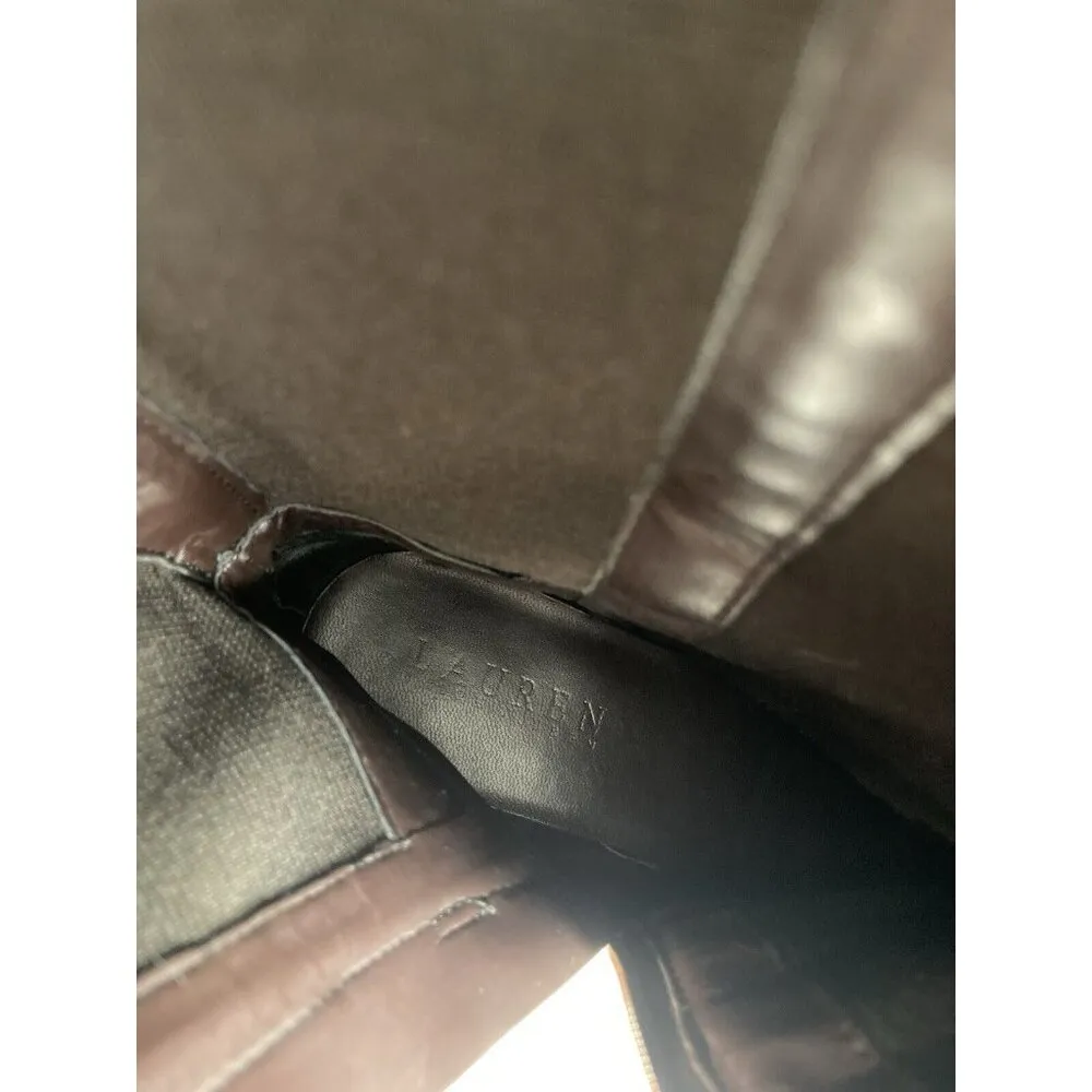 Ralph Lauren Meranda Boots Womens 6B Brown Leather Riding Quite Luxury Academia - Image 13