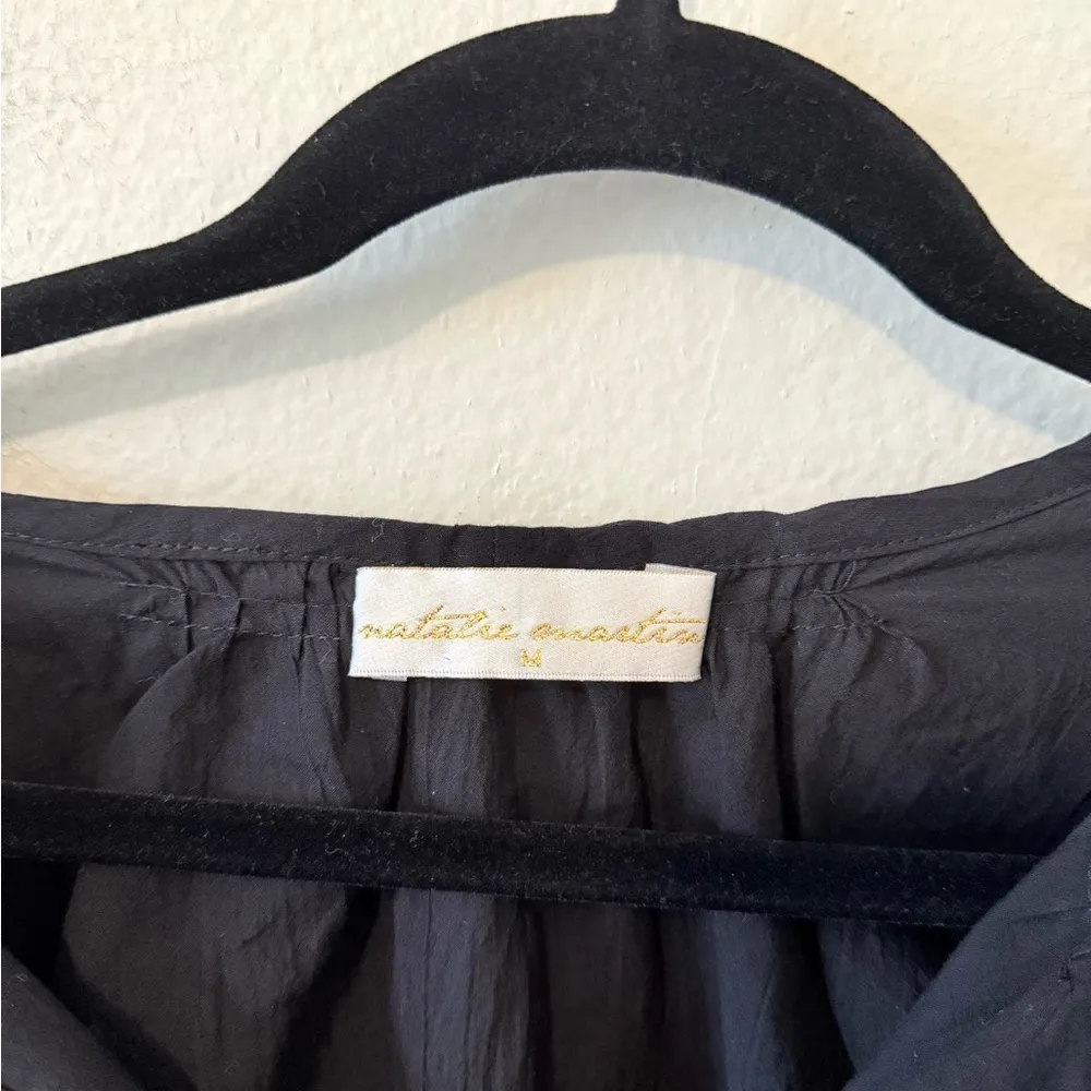 Natalie Martin Womens M Amelia Top 100% Cotton Black Bohemian Festival Summer - Image 3