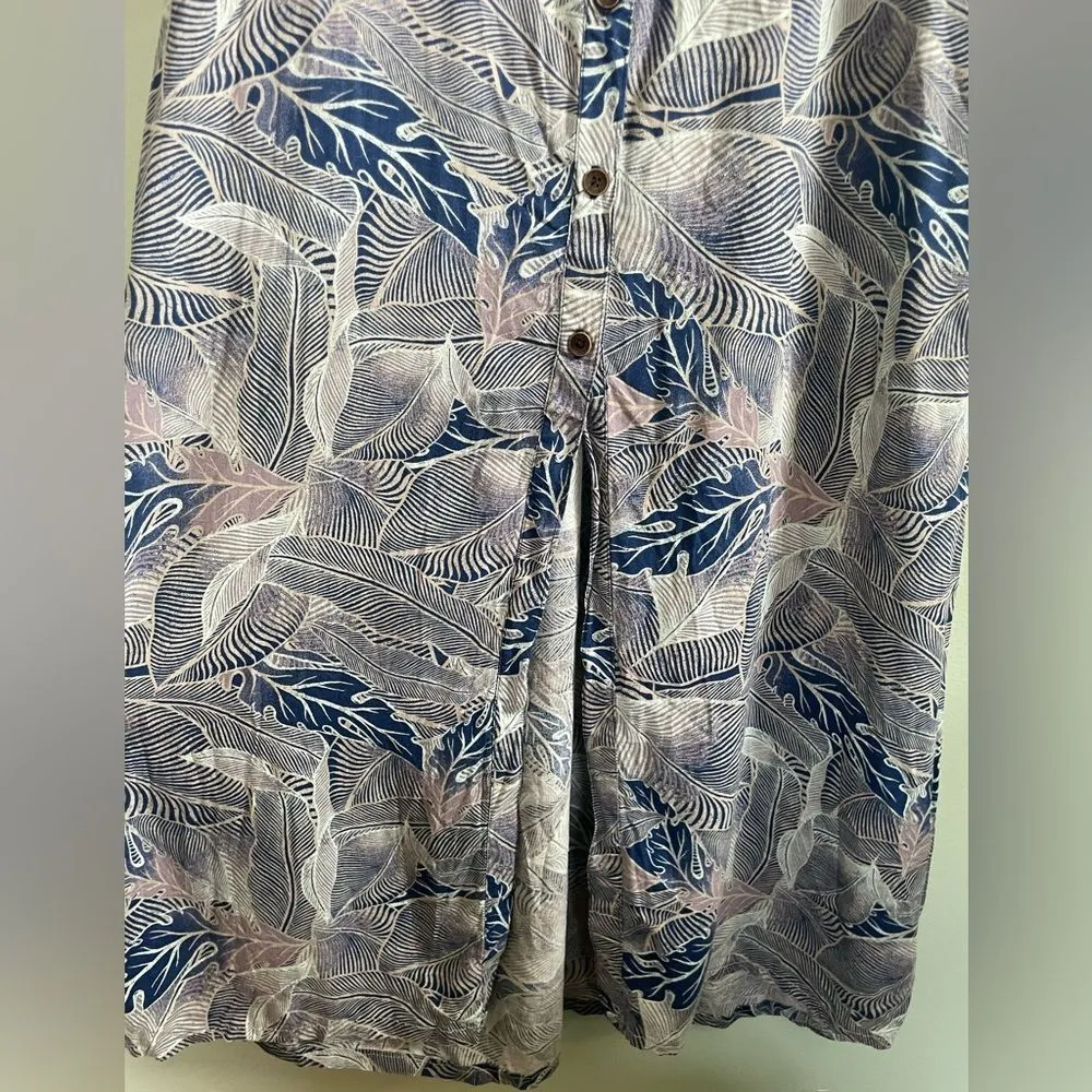 Roxy Purple and Blue Floral Print Button Up Maxi Dress SZ S - Image 5