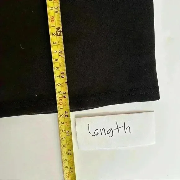 IRIS‎ Midi Dress Semi Sheer Stripe Panel Long Sleeve Stretchy Black Large Formal - Image 7