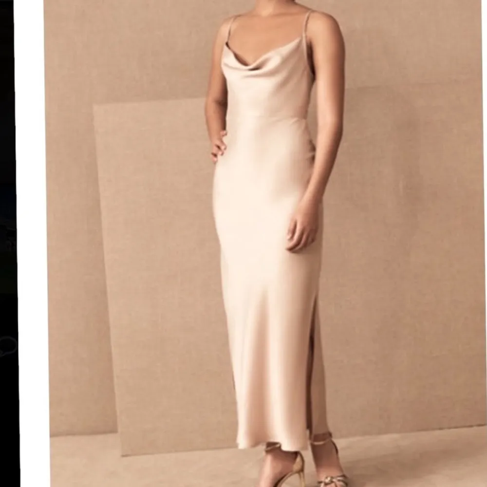 BHLDN NWT Cali Satin Charmeuse Slip Dress Ivory US Size‎ 12 Bridal Reception - Image 3