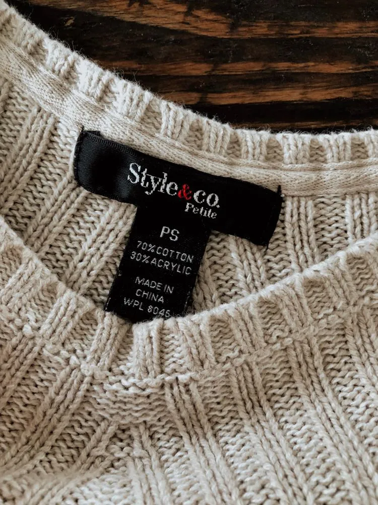 Style & Co Tan Knit Sweater - Image 4