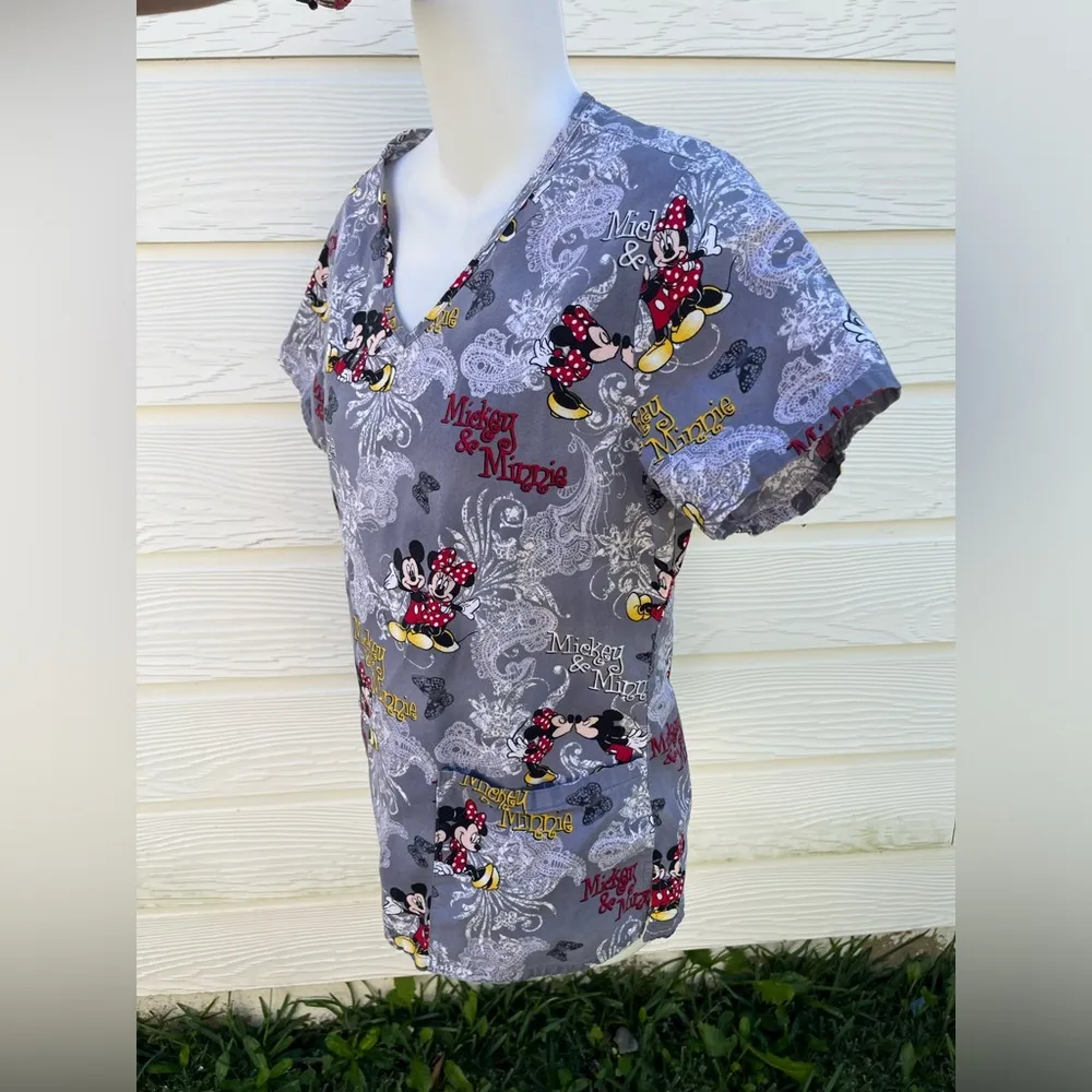 Disneys Mickey and Minnie Mouse Scrub top - Image 2