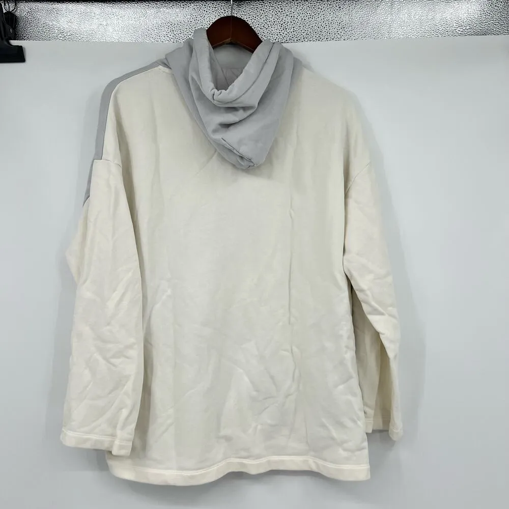 Outdoor Voices Soft Cotton Oversized Hoodie sweatshirt Dove / Bone Sz XS small - Image 4