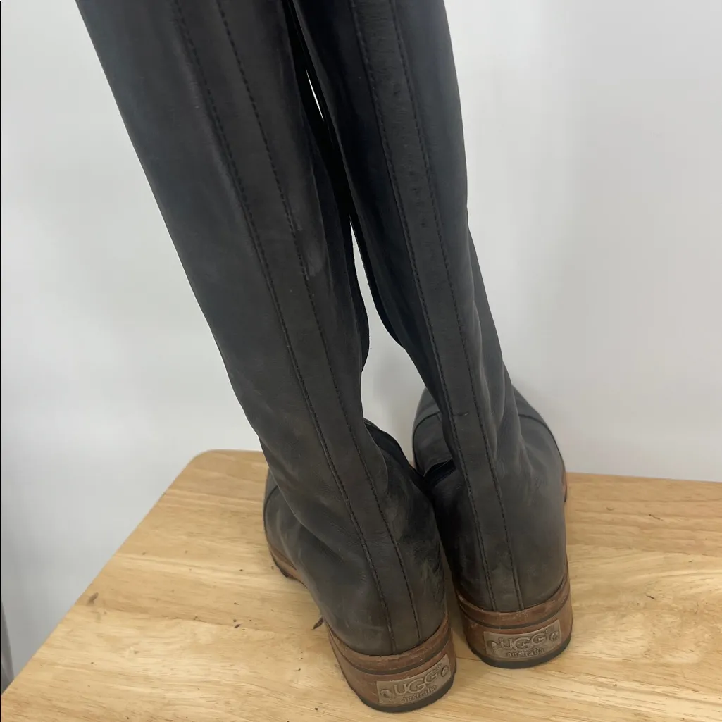 Ugg Brock 5517 Black Lace Up Leather Boots - Image 6