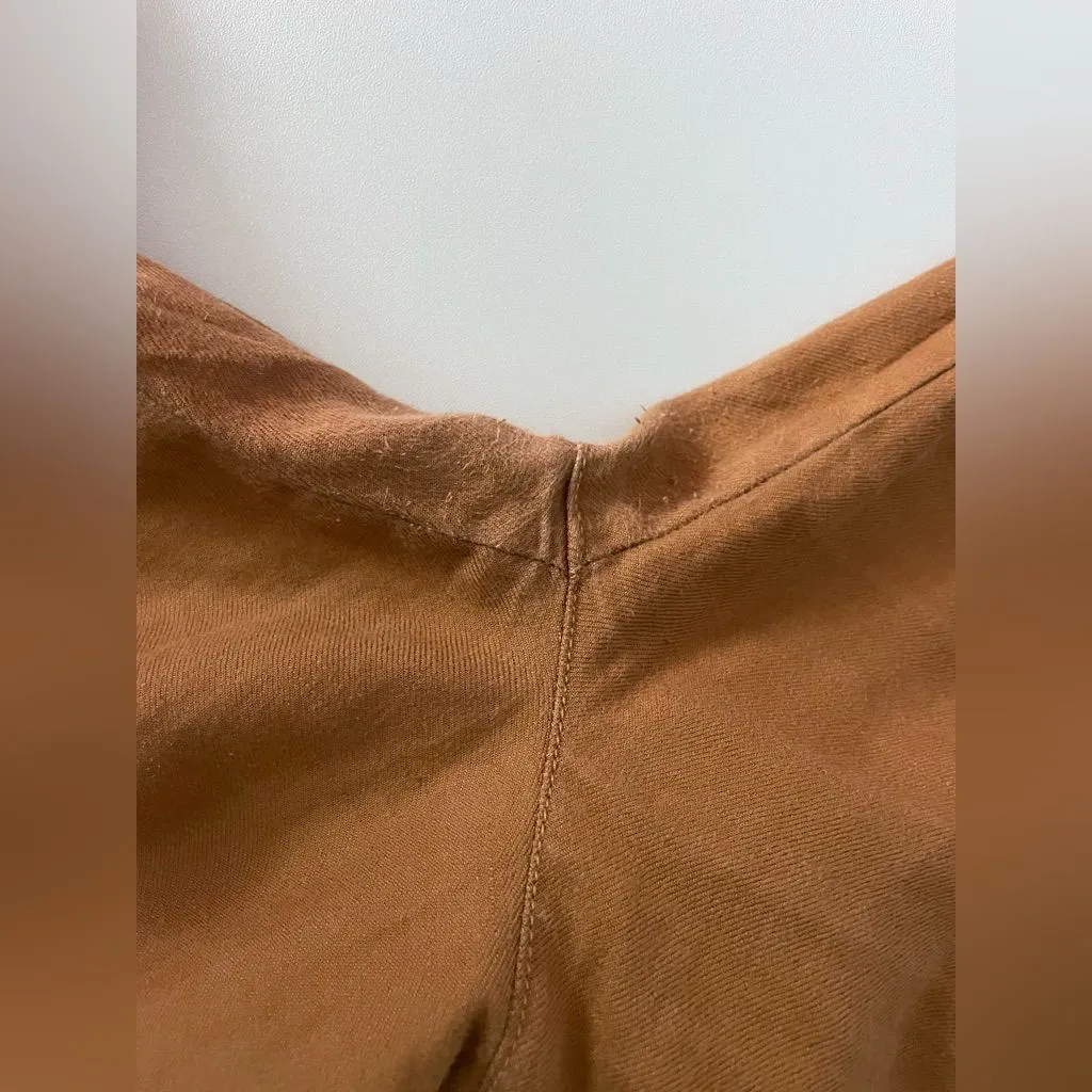 Anthropologie Maeve Linen Blend Wide Leg Button Fly Pants Tobacco Brown - Image 7